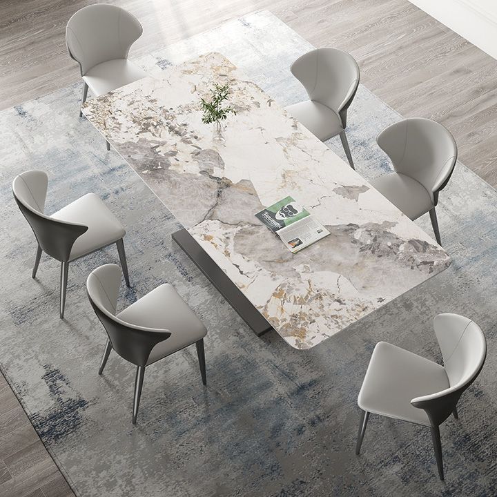 1/3/4/5/7/8 Pieces Dining Chairs Set  Dining Table Set with Sintered Stone Top
