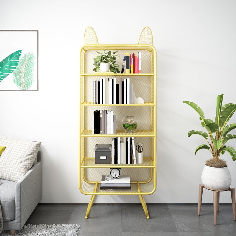 Modern Vertical Bookcase Metal Closed Storage Bookshelf for Bedroom , 31.5" W X 14" D