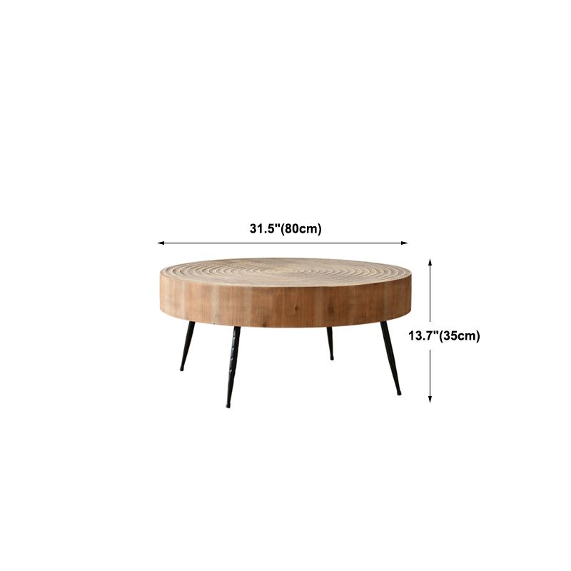 Contemporary Style Coffee Cocktail Table Solid Wood Round Coffee Table