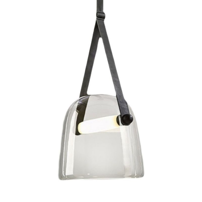 Light a sospensione geometrica a pendente a led artistica moderna con tonalità di vetro