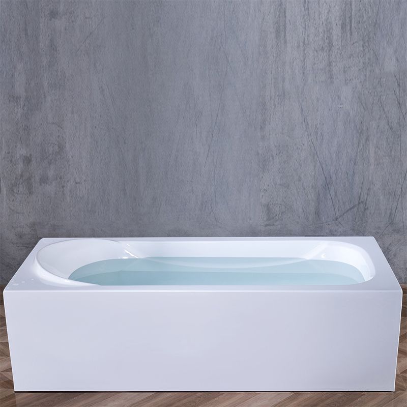 Acrylic Soaking Bathtub Antique Finish Rectangular Back to Wall Bath
