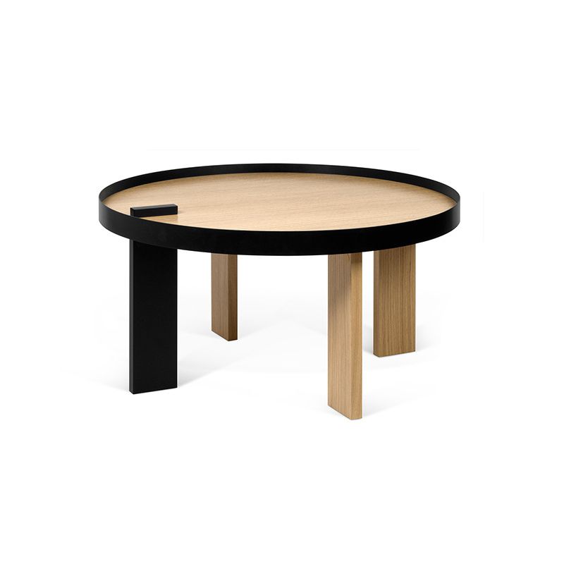 Scandinavian 2 Piece Round Bunching Tables with Wooden Legs and Top