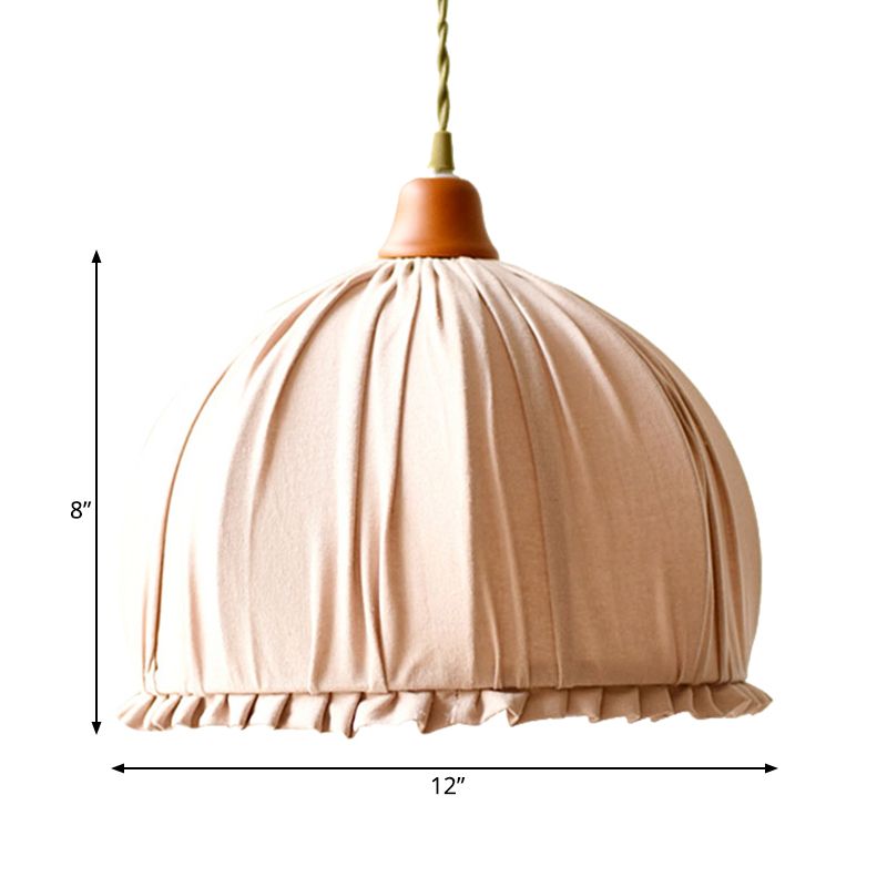 Fabric Dôme Plafond Pendant Classic Single Dining Room Salle suspendue Lampe en rose / orange
