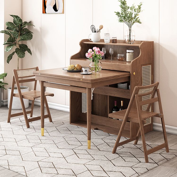 Mesa de comedor de madera rectangular de 55.1 pulgadas Mesa de madera maciza de mediados de siglo Moderno para el hogar