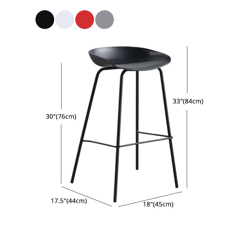 Taburetes de contraates de plástico de metal escandinavo taburetes de bar sin respaldo con asiento de cubo