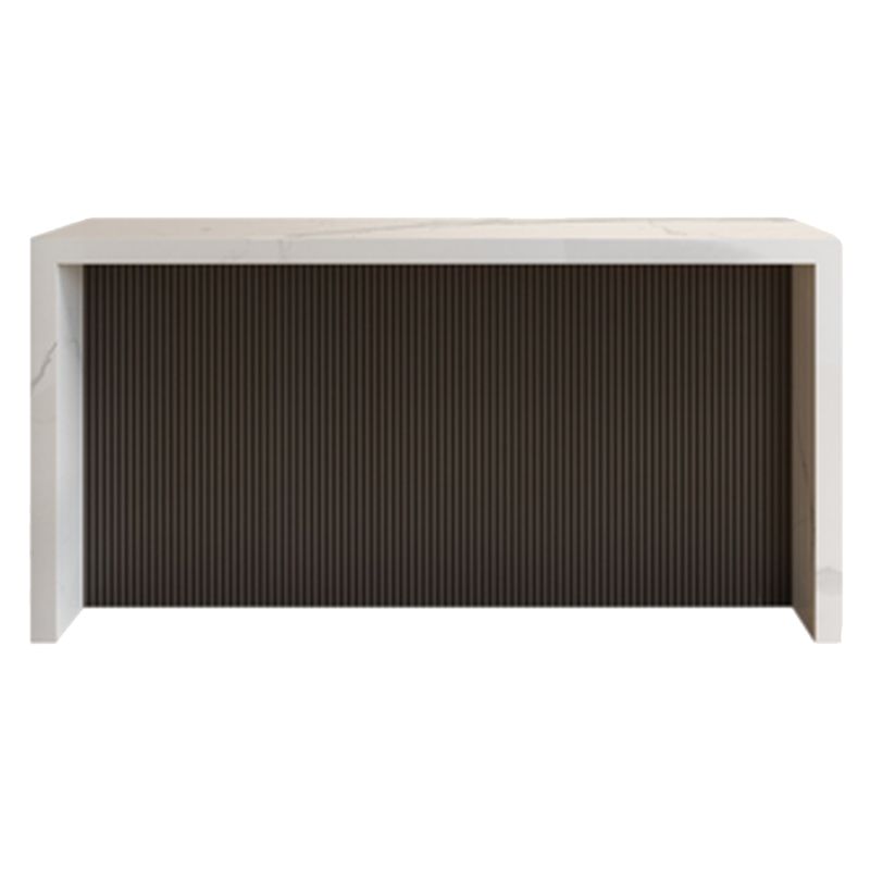 Glam Style Bar Table Faux Marble Rectangle Bar Dining Table for Living Room