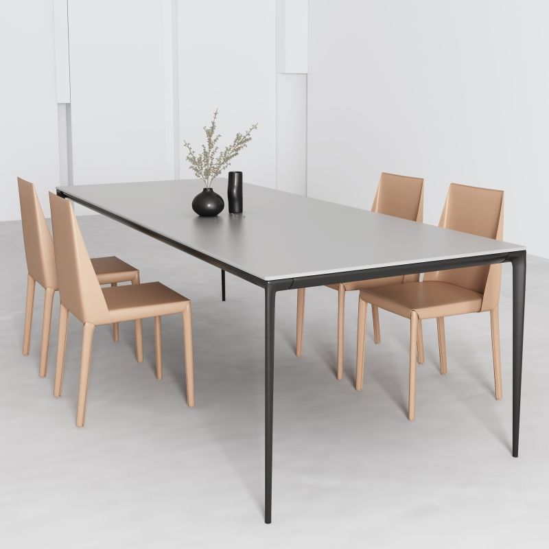 Designer Style 1/2/4/5 Pieces Dining Set Sintered Stone Dining Table with Leather Chairs