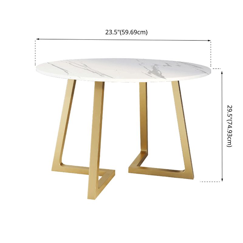 Nordic Sintered Stone Dining Room Set Standard Height with Double Pedestal Base Dining Set