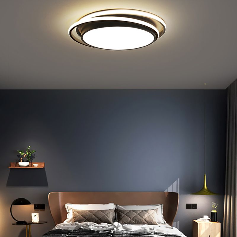 Luminaire de plafond encastré à montage encastré de simplicité noire Lumière montée au plafond de LED