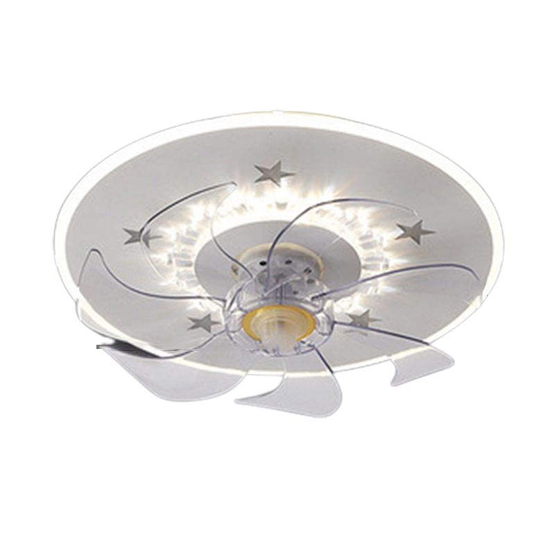 Modern Simple Ceiling Fan Light LED Ceiling Mount Lamp with Acrylic Shade for Bedroom
