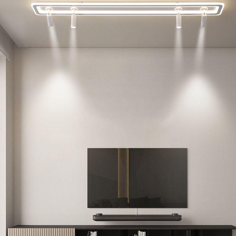Montaje de al ras del led de sombra acrílica rectangular en simplicidad moderna Luz de techo de metal con lámpara de aluminio