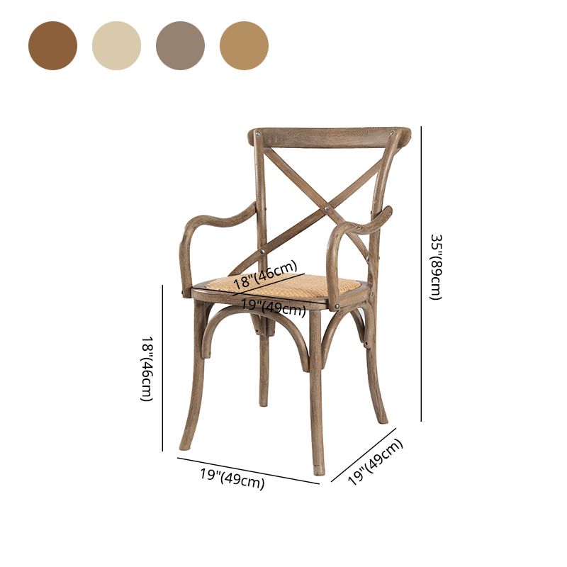 Chaises de salle à manger en bois de ferme, fauteuil latéral arrière croisé pour Restaurant