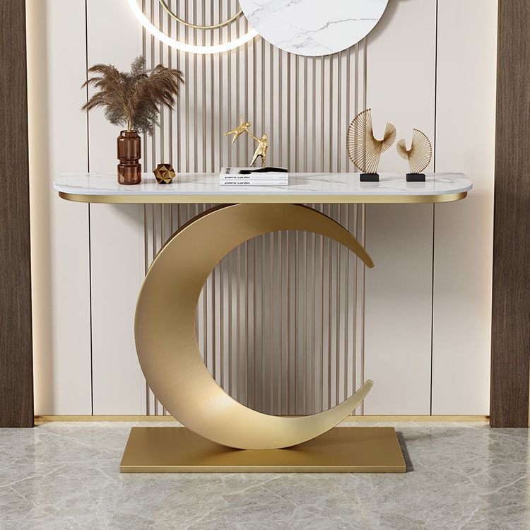 Half Moon Glam Console Accent Table Antique Finish Console Sofa Table