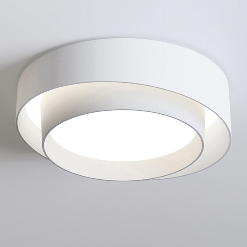 Acrylweiße LED-Deckenleuchte im modernen, minimalistischen Stil, kreisförmige Deckenleuchte aus Schmiedeeisen