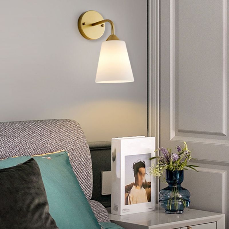 Postmodern Glass Wall Light Fixture Minimalist Wall Light Sconce for Bedroom