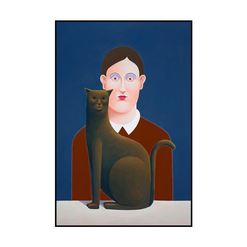 Figure Painting Canvas Art Textured Surface Modernist Living Room Wall Decor in Soft Color