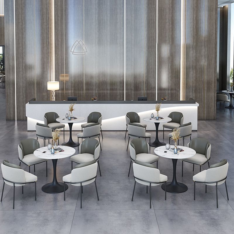 Modern 1/2/4/5 Pieces Dining Set Round Stone Dining Table for Kitchen