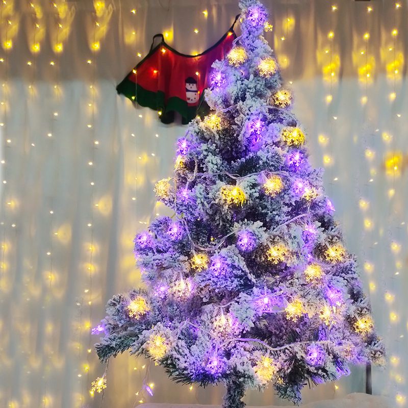Battery Powered Snowflake LED String Light Decorative Plastic Festive Light for Indoor