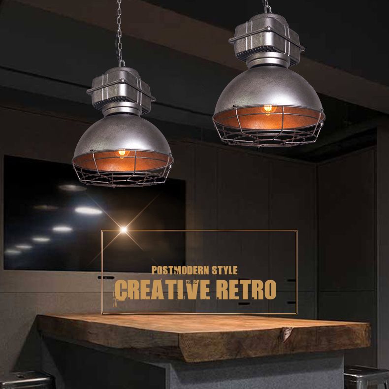 Retro mijnlicht lichtvormige metalen verlichting armatuur 16 "brede industriële stijl enkele lamp suspensielamp met verstelbare hangende ketting