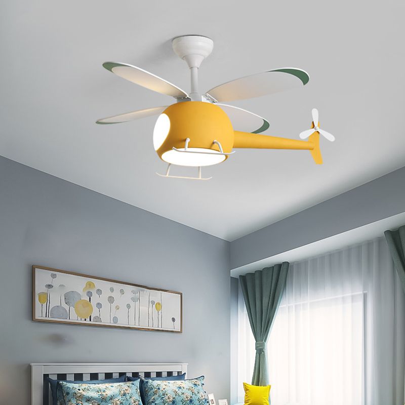 Multi Light Ceiling Fan Lighting Modern Style Metal Ceiling Fan Lamp for Bedroom
