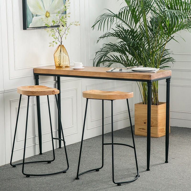 1/2/3 Pieces Industrial Rectangle Pub Table Set Solid Wood Counter Table Set