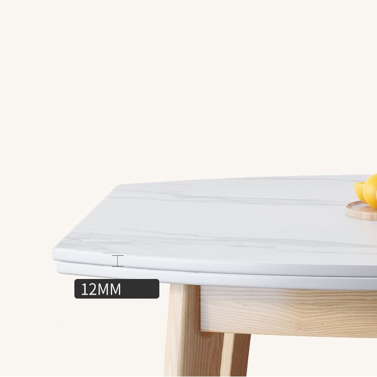Modern Sintered Stone Dining Table Round Dining Room Table with 4 Legs