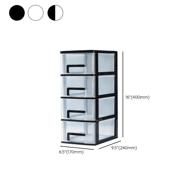Transparent File Cabinet Vertical Modern Plastic Filing Cabinet for Home Office