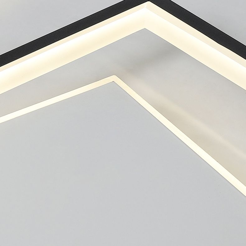 Geometrical Acrylic Flush Mount Ceiling Light Simplicity LED Black-White Flush Mount Light