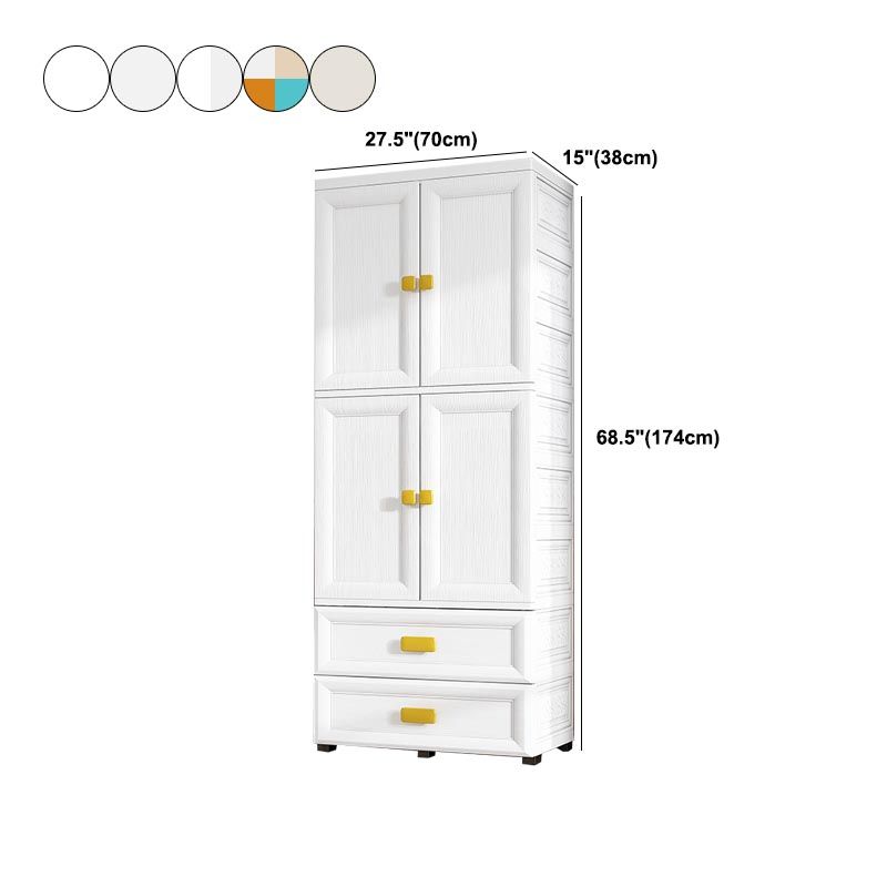 Contemporary Style Wardrobe Plastic Bedroom Wardrobe Closet with Storage