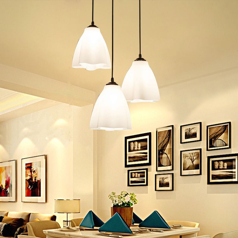 Glaswellplätze anheize Beleuchtung moderne 3 Kopfhängelampe für Esszimmer