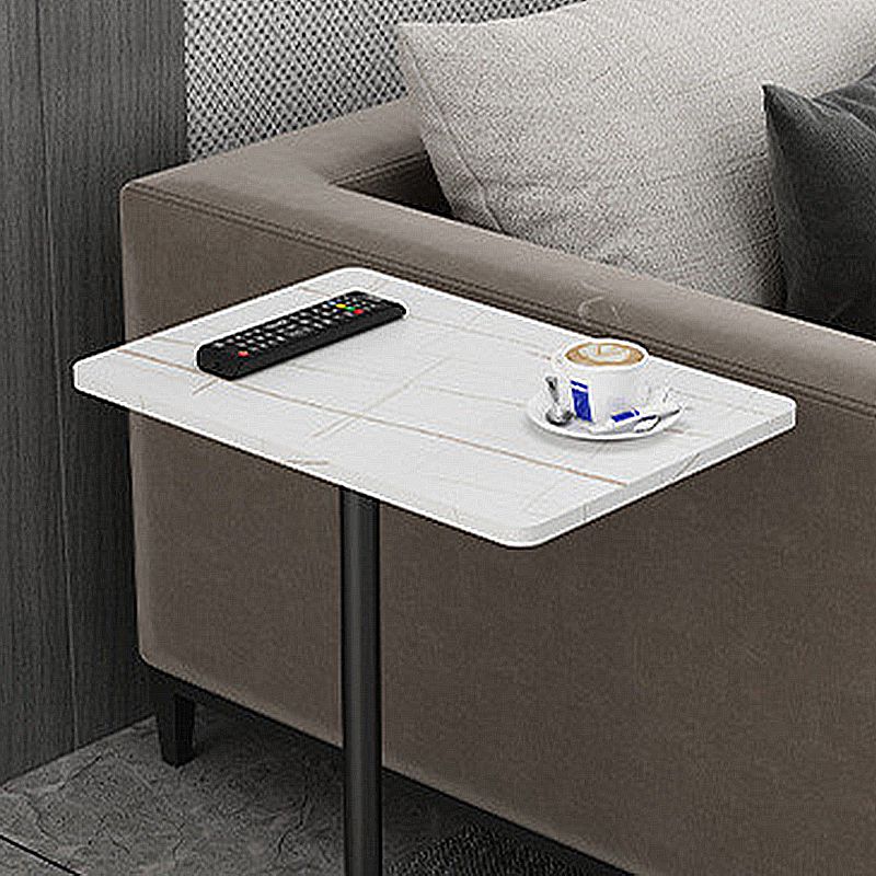 Modernistic Slate Top Side Table Rectangular Metal C Side Table