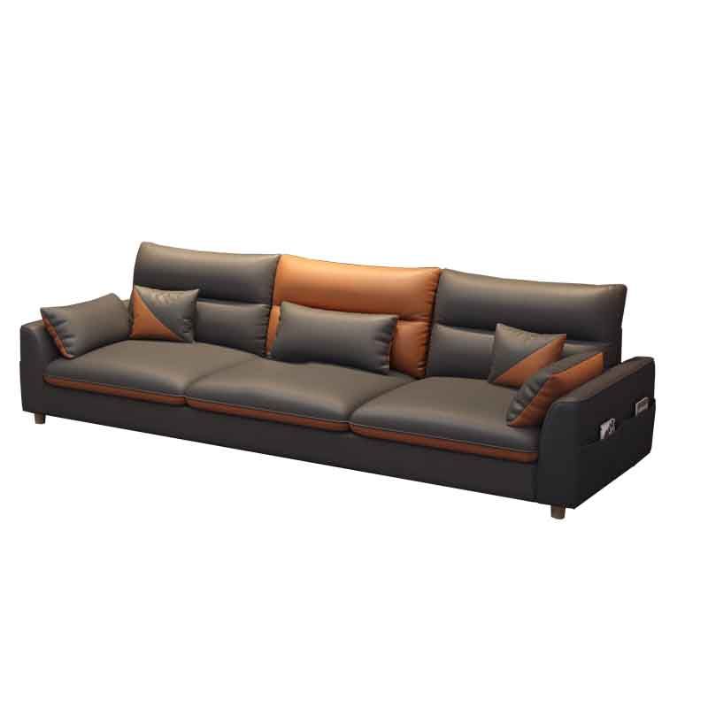 Contemporary Square Arm Sofa with Loose Back for Living Room, Apartment