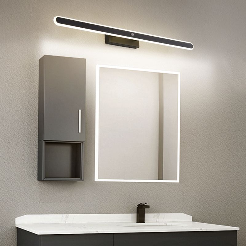 Minimalist 1-Light Linear Mirror Front Lamp Acrylic Shade LED Bathroom Wall Mounted Light Fixture