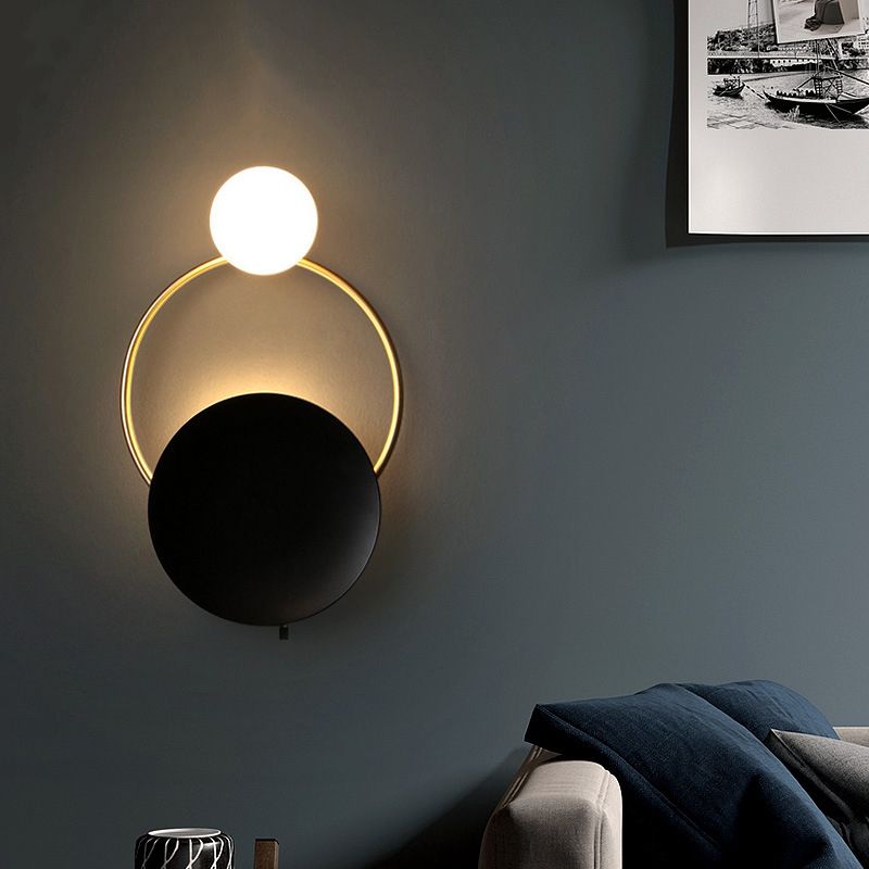 Modern Unique Shape Wall Lighting Fixtures Metal Flush Mount Wall Sconce for Dining Room