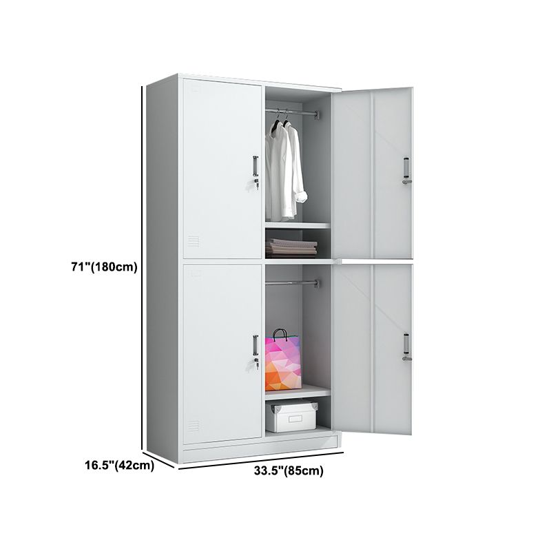 White Metal Cabinet for Bathroom Contemporary Storage Cabinet with Hinged Door