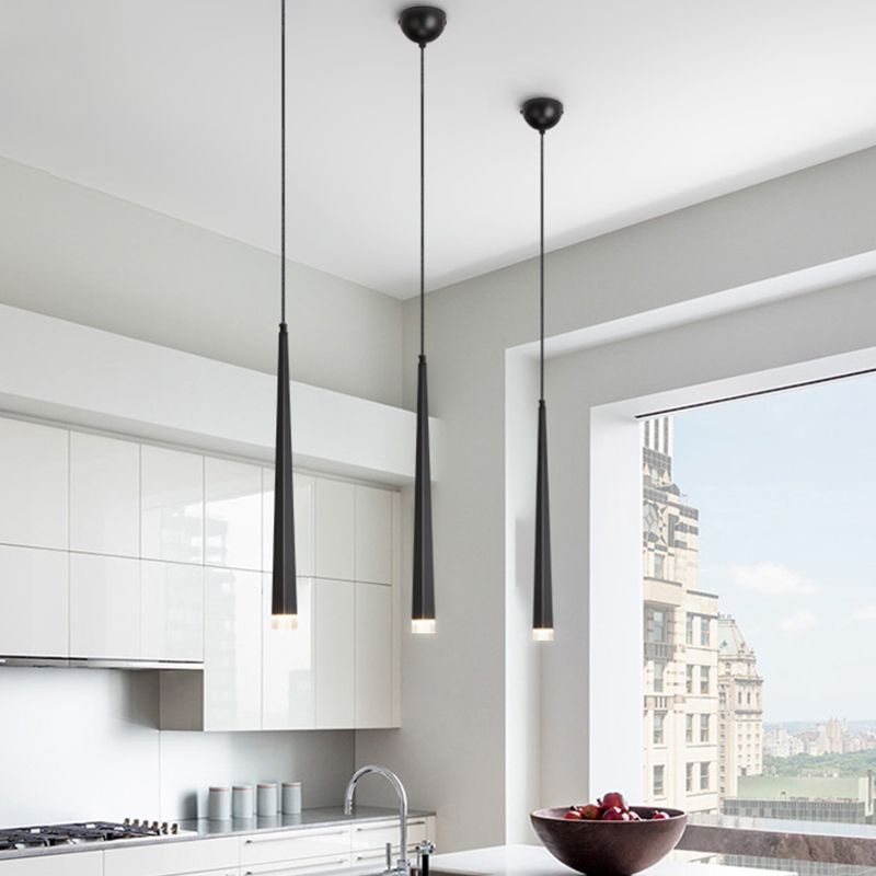 Lineare Anhängerleuchten moderne LED -Aufhängung Anhänger Licht mit weißem Acrylschatten