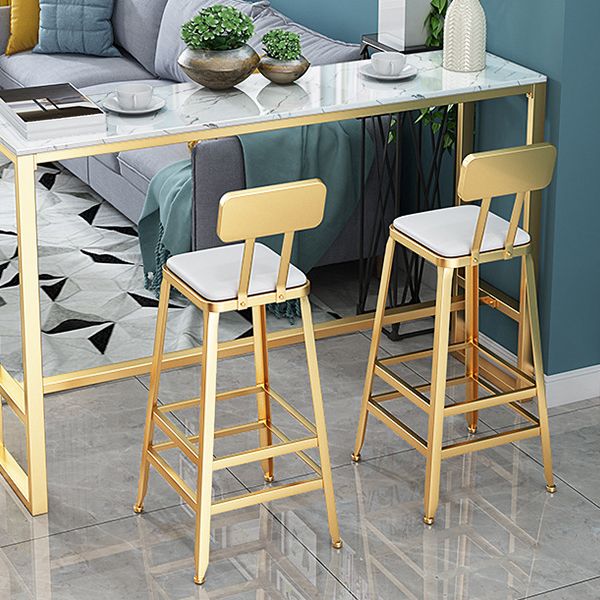Metal Barstool Industrial Armless Bar Stool with Gold Metal Legs