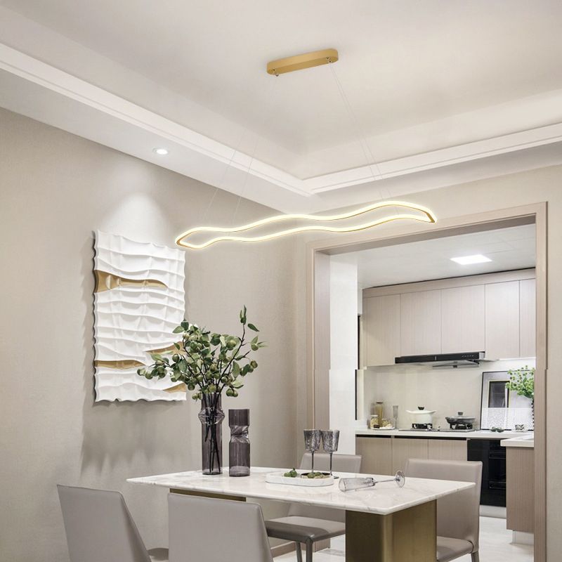 Metal Geometry Shade Island Pendant Modern Style 1 Light Island Lighting for Living Room