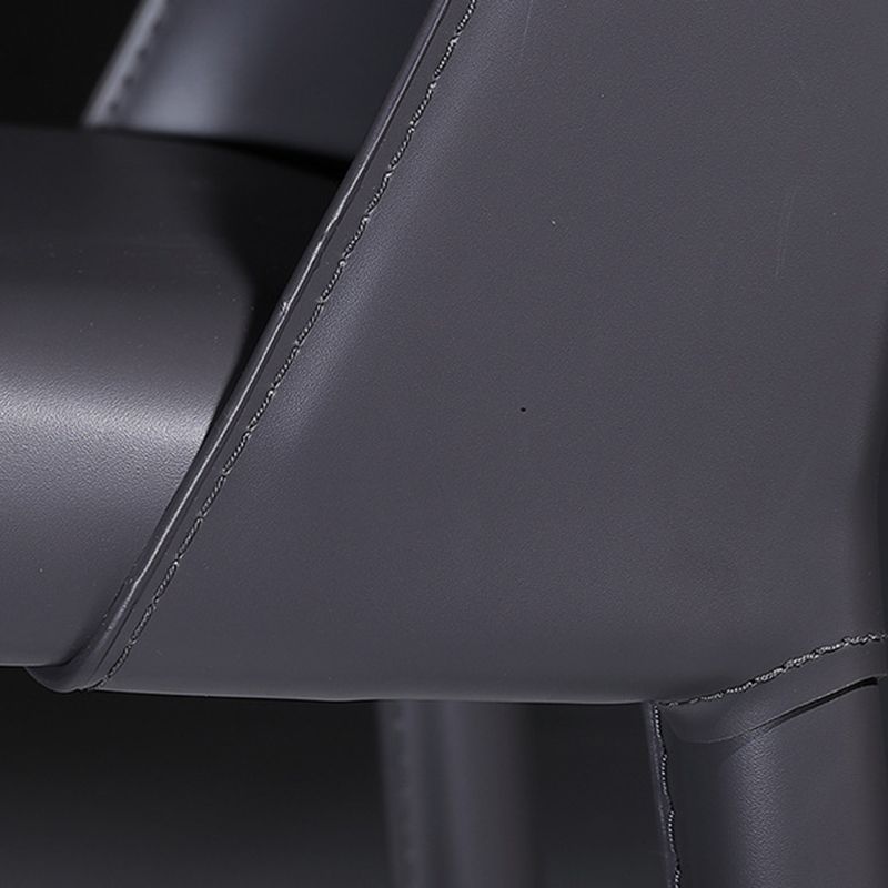 Faux Leather Indoor Upholstered Dining Chair Matte Finish Solid Back Side Chair