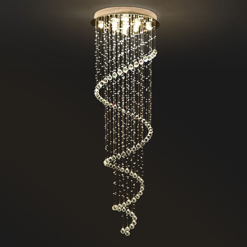 Droplet Hanging Light Fixtures Modern Simplicity Stainless Steel Ceiling Pendant for Stairwell