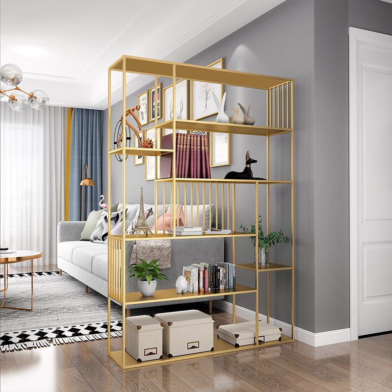 Contemporary Metal Bookshelf Etagere Shelf Bookcase for Study Room 11.8" W