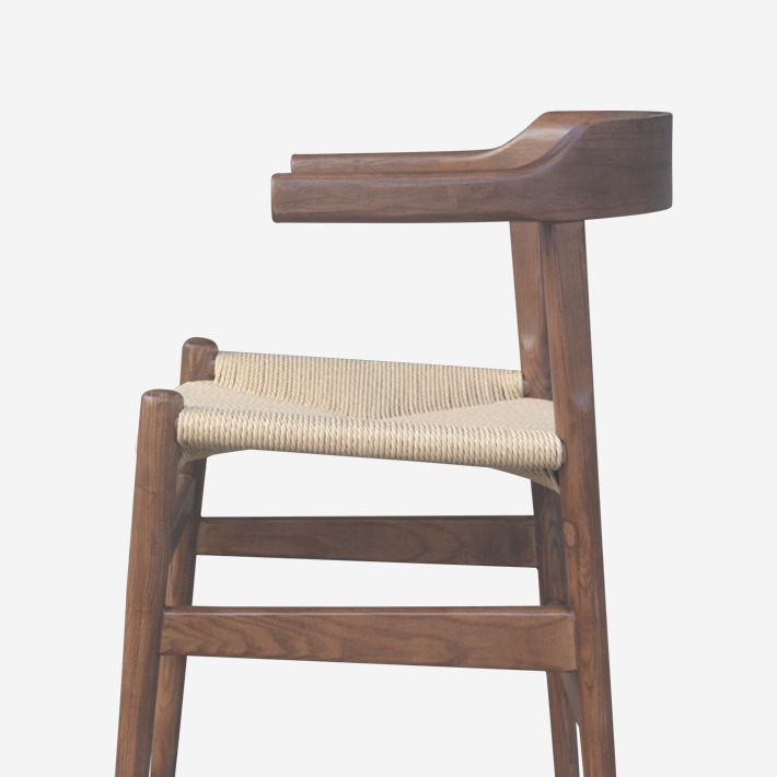 Contemporary Style Open Back Solid Wood Home Use Dining Side Chair