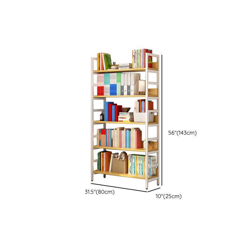 Standard Bookshelf Engineered Wood Scandinavian Open Back with Shelves