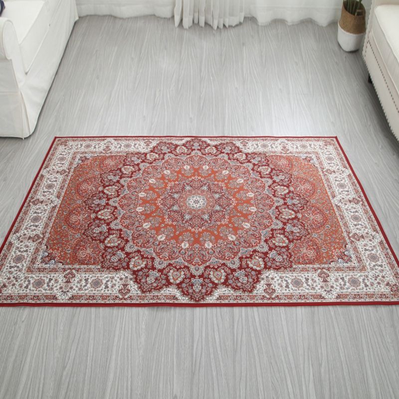 Traditional Tribal Totem Rug Polyester Indoor Rug Stain Resistant Area Carpet for Living Room