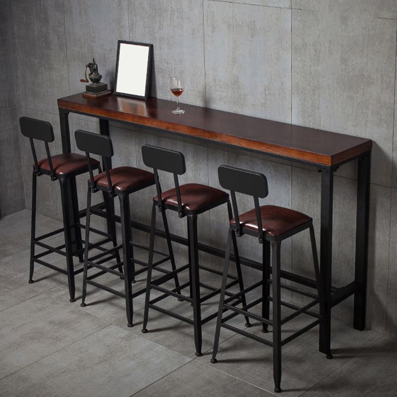 Industrial Rectangle Bistro Bar Table Solid Wood Bar Table for Dining Room