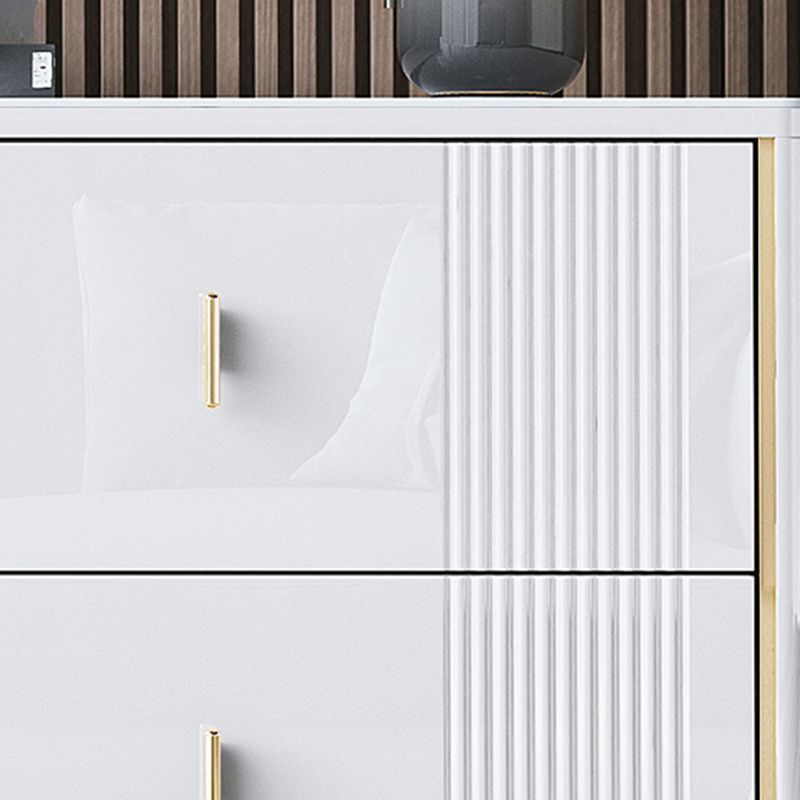 16" W Horizontal Double Dresser Bedroom Slate Top Storage Chest with Drawers