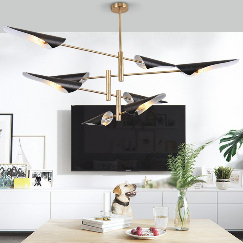 Metal Tiers Adjustable Chandelier Postmodernism Suspension Pendant Light for Living Room