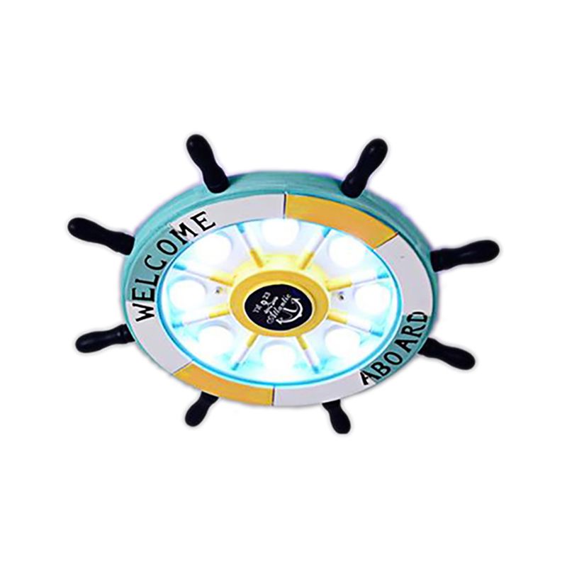 Lampada da soffitto a forma di timone da incasso a 8 luci Lampada da soffitto in metallo elegante nautica per sala di cura