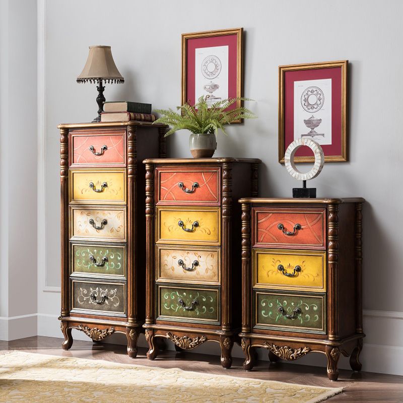 Traditional Style Vertical Lingerie Chest Wooden Storage Chest Dresser for Bedroom