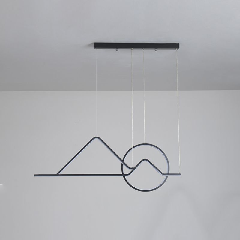 Sunset Metallic Island Hanging Lighting Contemporary Black/Gold LED Pendant lampadario per sala da pranzo